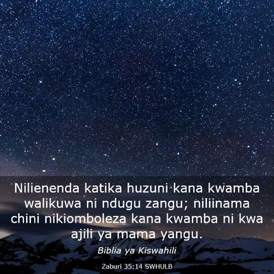 Picture 03 - Zaburi 35:14 SWHULB - Nilienenda katika huzuni kana kwamba walikuwa ni - Bible Verse Picture