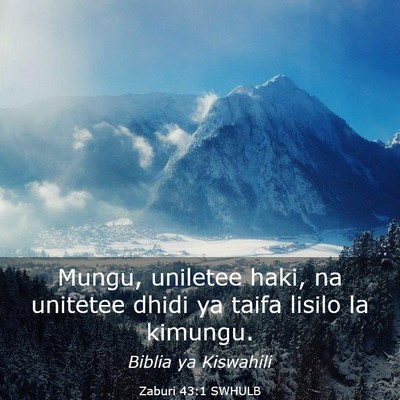 Picture 03 - Zaburi 43:1 SWHULB - Mungu, uniletee haki, na unitetee dhidi ya taifa - Bible Verse Picture