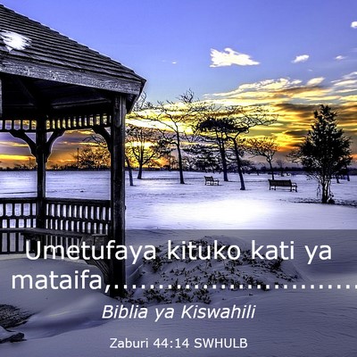Picture 03 - Zaburi 44:14 SWHULB - Umetufaya kituko kati ya - Bible Verse Picture