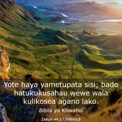Picture 03 - Zaburi 44:17 SWHULB - Yote haya yametupata sisi; bado hatukukusahau - Bible Verse Picture