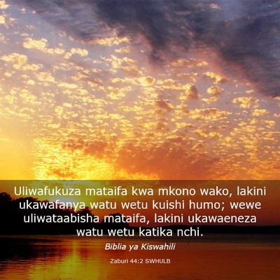 Picture 03 - Zaburi 44:2 SWHULB - Uliwafukuza mataifa kwa mkono wako, lakini - Bible Verse Picture