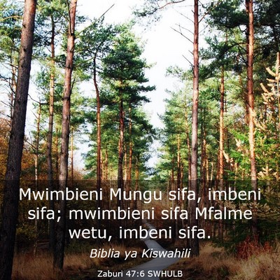 Picture 03 - Zaburi 47:6 SWHULB - Mwimbieni Mungu sifa, imbeni sifa; mwimbieni sifa - Bible Verse Picture