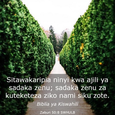Picture 03 - Zaburi 50:8 SWHULB - Sitawakaripia ninyi kwa ajili ya sadaka zenu; - Bible Verse Picture