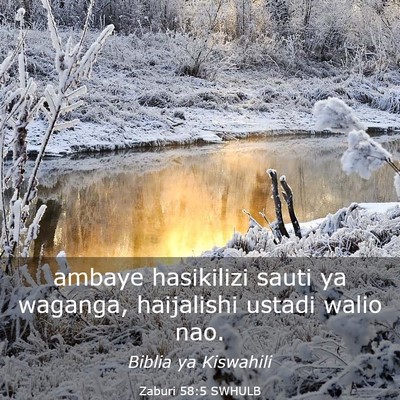 Picture 03 - Zaburi 58:5 SWHULB - ambaye hasikilizi sauti ya waganga, haijalishi - Bible Verse Picture