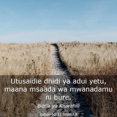 Picture 03 - Zaburi 60:11 SWHULB - Utusaidie dhidi ya adui yetu, maana msaada wa - Bible Verse Picture