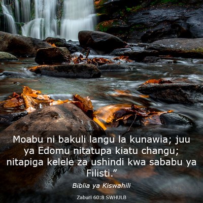 Picture 03 - Zaburi 60:8 SWHULB - Moabu ni bakuli langu la kunawia; juu ya Edomu - Bible Verse Picture