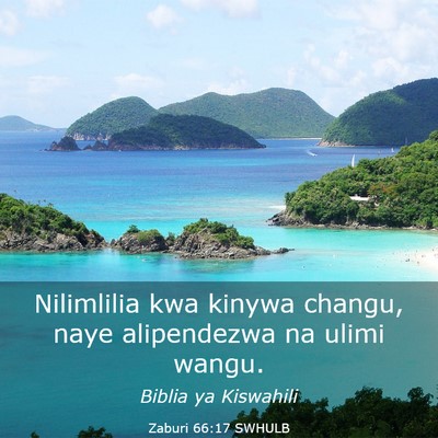 Picture 03 - Zaburi 66:17 SWHULB - Nilimlilia kwa kinywa changu, naye alipendezwa na - Bible Verse Picture