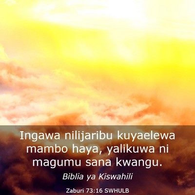 Picture 03 - Zaburi 73:16 SWHULB - Ingawa nilijaribu kuyaelewa mambo haya, yalikuwa - Bible Verse Picture