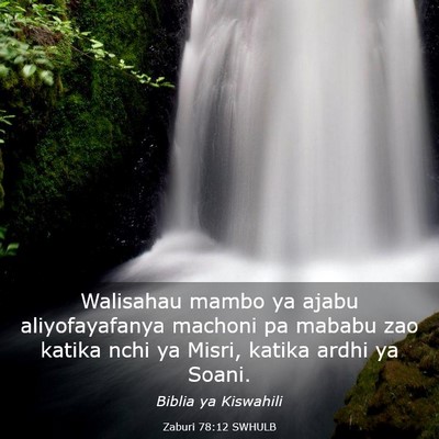 Picture 03 - Zaburi 78:12 SWHULB - Walisahau mambo ya ajabu aliyofayafanya machoni - Bible Verse Picture