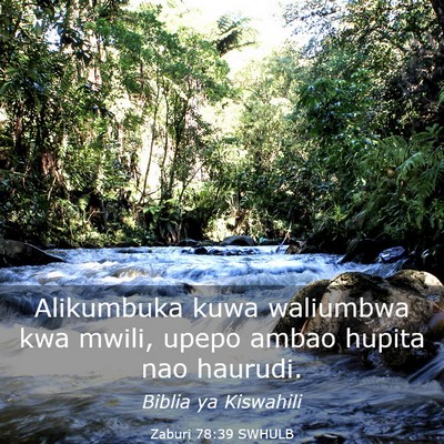 Picture 03 - Zaburi 78:39 SWHULB - Alikumbuka kuwa waliumbwa kwa mwili, upepo ambao - Bible Verse Picture