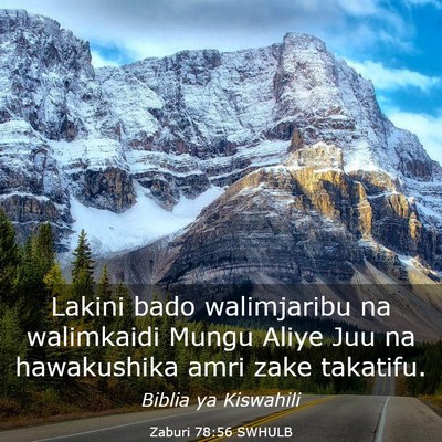 Picture 03 - Zaburi 78:56 SWHULB - Lakini bado walimjaribu na walimkaidi Mungu Aliye - Bible Verse Picture