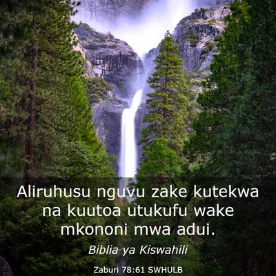 Picture 03 - Zaburi 78:61 SWHULB - Aliruhusu nguvu zake kutekwa na kuutoa utukufu - Bible Verse Picture