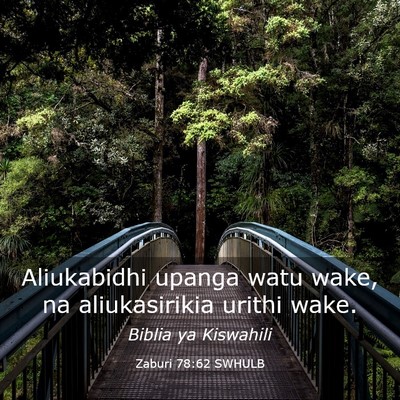 Picture 03 - Zaburi 78:62 SWHULB - Aliukabidhi upanga watu wake, na aliukasirikia - Bible Verse Picture