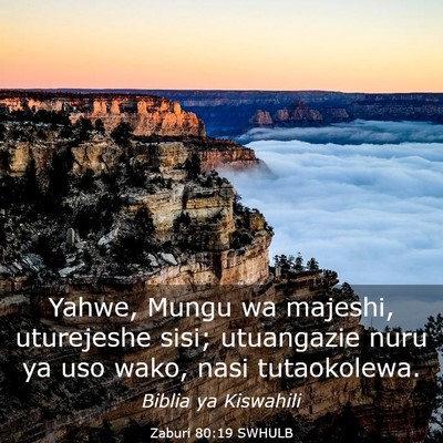 Picture 03 - Zaburi 80:19 SWHULB - Yahwe, Mungu wa majeshi, uturejeshe sisi; - Bible Verse Picture