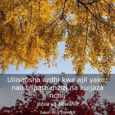Picture 03 - Zaburi 80:9 SWHULB - Uliisafisha ardhi kwa ajil yake; nao ulipata - Bible Verse Picture
