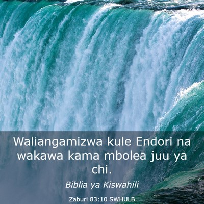 Picture 03 - Zaburi 83:10 SWHULB - Waliangamizwa kule Endori na wakawa kama mbolea - Bible Verse Picture