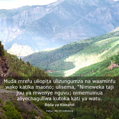 Picture 03 - Zaburi 89:19 SWHULB - Muda mrefu uliopita ulizungumza na waaminfu wako - Bible Verse Picture