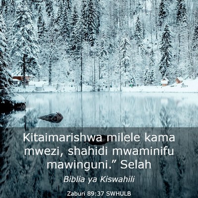 Picture 03 - Zaburi 89:37 SWHULB - Kitaimarishwa milele kama mwezi, shahidi - Bible Verse Picture
