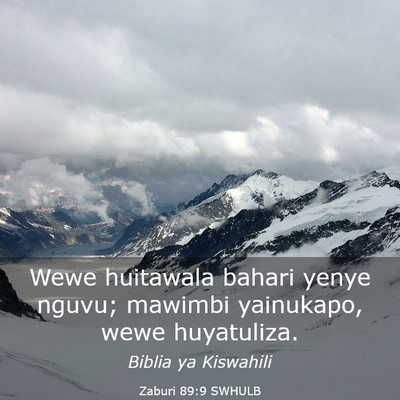 Picture 03 - Zaburi 89:9 SWHULB - Wewe huitawala bahari yenye nguvu; mawimbi - Bible Verse Picture