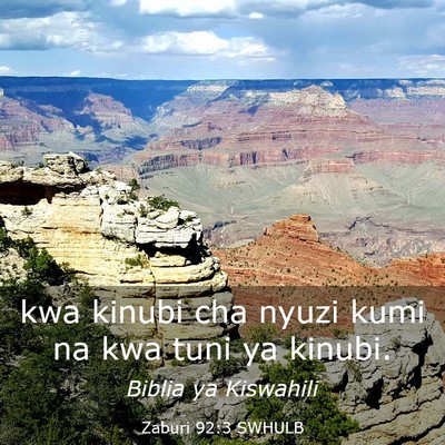 Picture 03 - Zaburi 92:3 SWHULB - kwa kinubi cha nyuzi kumi na kwa tuni ya - Bible Verse Picture