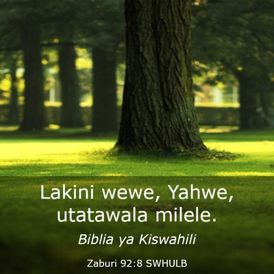 Picture 03 - Zaburi 92:8 SWHULB - Lakini wewe, Yahwe, utatawala - Bible Verse Picture