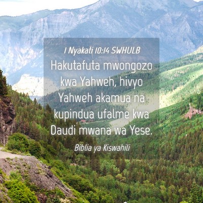 Picture 04 - 1 Nyakati 10:14 SWHULB - Hakutafuta mwongozo kwa Yahweh, hivyo Yahweh - Bible Verse Picture