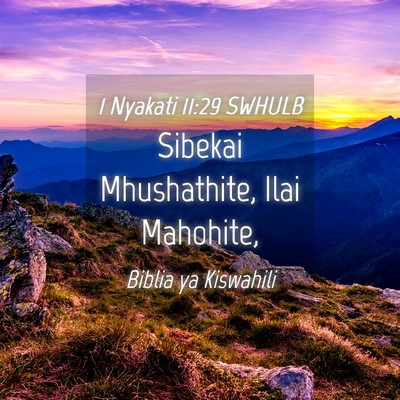 Picture 04 - 1 Nyakati 11:29 SWHULB - Sibekai Mhushathite, Ilai - Bible Verse Picture