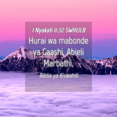 Picture 04 - 1 Nyakati 11:32 SWHULB - Hurai wa mabonde ya Gaashi, Abieli - Bible Verse Picture