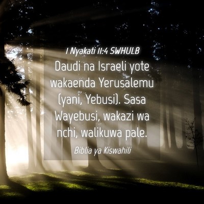 Picture 04 - 1 Nyakati 11:4 SWHULB - Daudi na Israeli yote wakaenda Yerusalemu (yani, - Bible Verse Picture