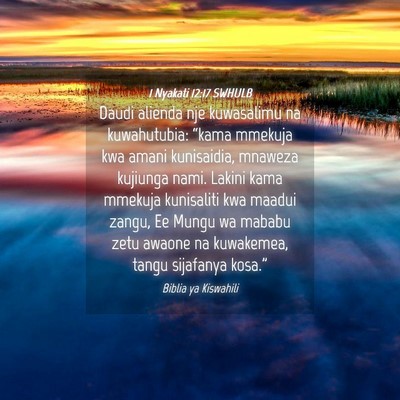 Picture 04 - 1 Nyakati 12:17 SWHULB - Daudi alienda nje kuwasalimu na kuwahutubia: - Bible Verse Picture