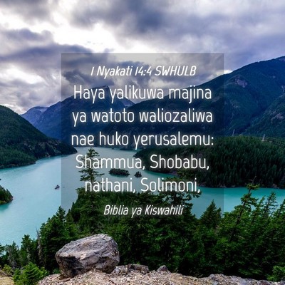 Picture 04 - 1 Nyakati 14:4 SWHULB - Haya yalikuwa majina ya watoto waliozaliwa nae - Bible Verse Picture