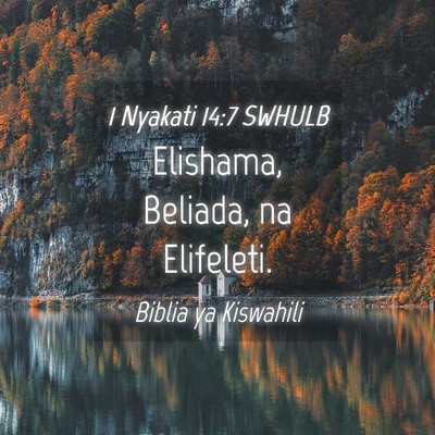 Picture 04 - 1 Nyakati 14:7 SWHULB - Elishama, Beliada, na - Bible Verse Picture