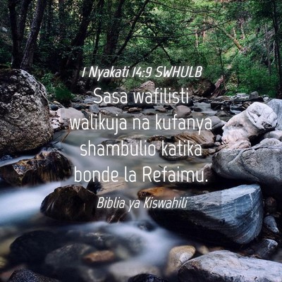 Picture 04 - 1 Nyakati 14:9 SWHULB - Sasa wafilisti walikuja na kufanya shambulio - Bible Verse Picture