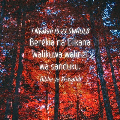 Picture 04 - 1 Nyakati 15:23 SWHULB - Berekia na Elikana walikuwa walinzi wa - Bible Verse Picture