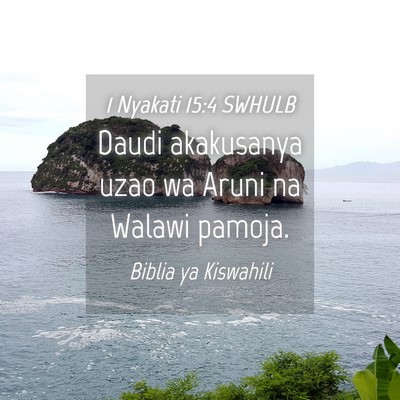Picture 04 - 1 Nyakati 15:4 SWHULB - Daudi akakusanya uzao wa Aruni na Walawi - Bible Verse Picture