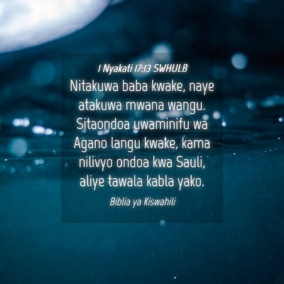 Picture 04 - 1 Nyakati 17:13 SWHULB - Nitakuwa baba kwake, naye atakuwa mwana wangu. - Bible Verse Picture