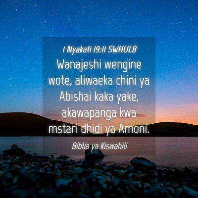 Picture 04 - 1 Nyakati 19:11 SWHULB - Wanajeshi wengine wote, aliwaeka chini ya Abishai - Bible Verse Picture