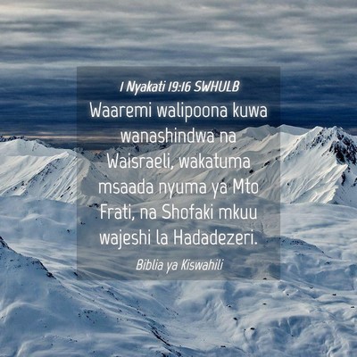 Picture 04 - 1 Nyakati 19:16 SWHULB - Waaremi walipoona kuwa wanashindwa na Waisraeli, - Bible Verse Picture