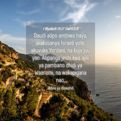 Picture 04 - 1 Nyakati 19:17 SWHULB - Daudi alipo ambiwa haya, akakusanya Israeli yote, - Bible Verse Picture