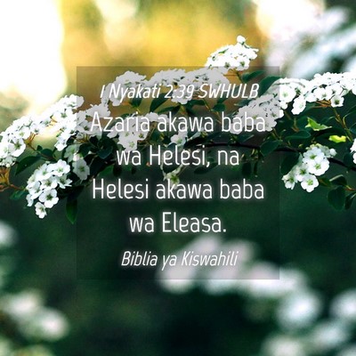 Picture 04 - 1 Nyakati 2:39 SWHULB - Azaria akawa baba wa Helesi, na Helesi akawa baba - Bible Verse Picture