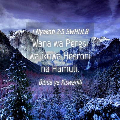 Picture 04 - 1 Nyakati 2:5 SWHULB - Wana wa Peresi walikuwa Hesroni na - Bible Verse Picture