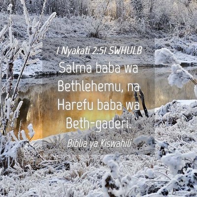 Picture 04 - 1 Nyakati 2:51 SWHULB - Salma baba wa Bethlehemu, na Harefu baba wa - Bible Verse Picture