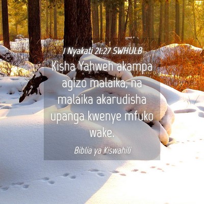 Picture 04 - 1 Nyakati 21:27 SWHULB - Kisha Yahweh akampa agizo malaika, na malaika - Bible Verse Picture