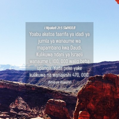 Picture 04 - 1 Nyakati 21:5 SWHULB - Yoabu akatoa taarifa ya idadi ya jumla ya wanaume - Bible Verse Picture