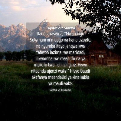 Picture 04 - 1 Nyakati 22:5 SWHULB - Daudi akasema, “Mwanangu Sulemani ni mdogo na - Bible Verse Picture