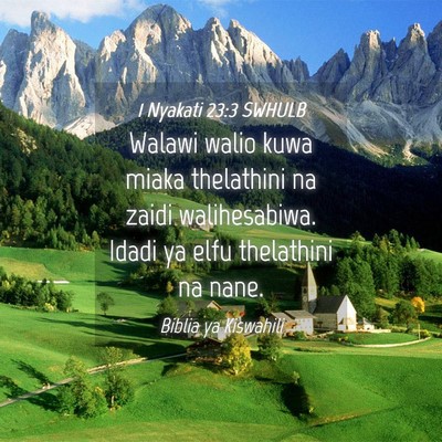 Picture 04 - 1 Nyakati 23:3 SWHULB - Walawi walio kuwa miaka thelathini na zaidi - Bible Verse Picture