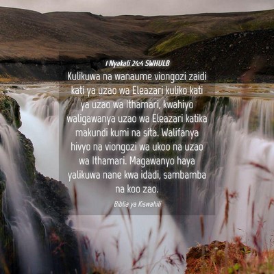 Picture 04 - 1 Nyakati 24:4 SWHULB - Kulikuwa na wanaume viongozi zaidi kati ya uzao - Bible Verse Picture