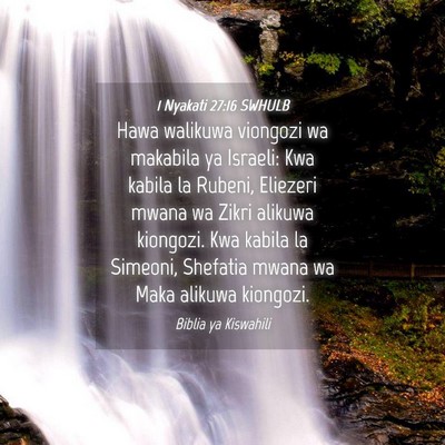 Picture 04 - 1 Nyakati 27:16 SWHULB - Hawa walikuwa viongozi wa makabila ya Israeli: - Bible Verse Picture