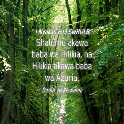 Picture 04 - 1 Nyakati 6:13 SWHULB - Shalumu akawa baba wa Hilikia, na Hilikia akawa - Bible Verse Picture