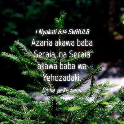 Picture 04 - 1 Nyakati 6:14 SWHULB - Azaria akawa baba Seraia, na Seraia akawa baba wa - Bible Verse Picture